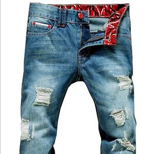 mens jeans lined with red sz 32